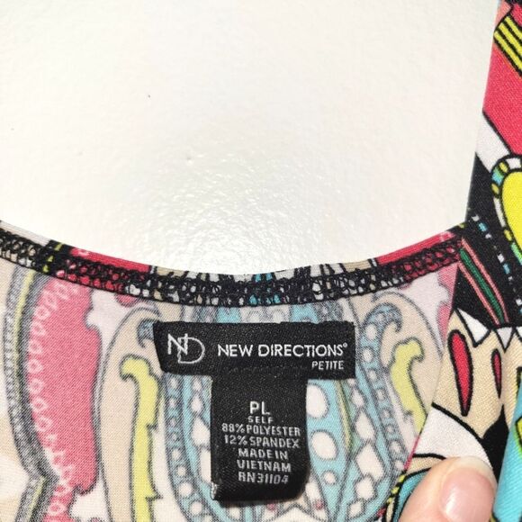 New Directions Colorful Maxi Dress Petite Large PL - Picture 5 of 11